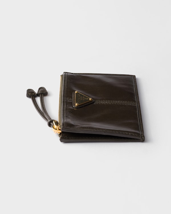 Porte-cartes en cuir avec fermeture à glissière - Vert Forêt Porte-cartes en cuir avec fermeture à glissière - Vert Forêt