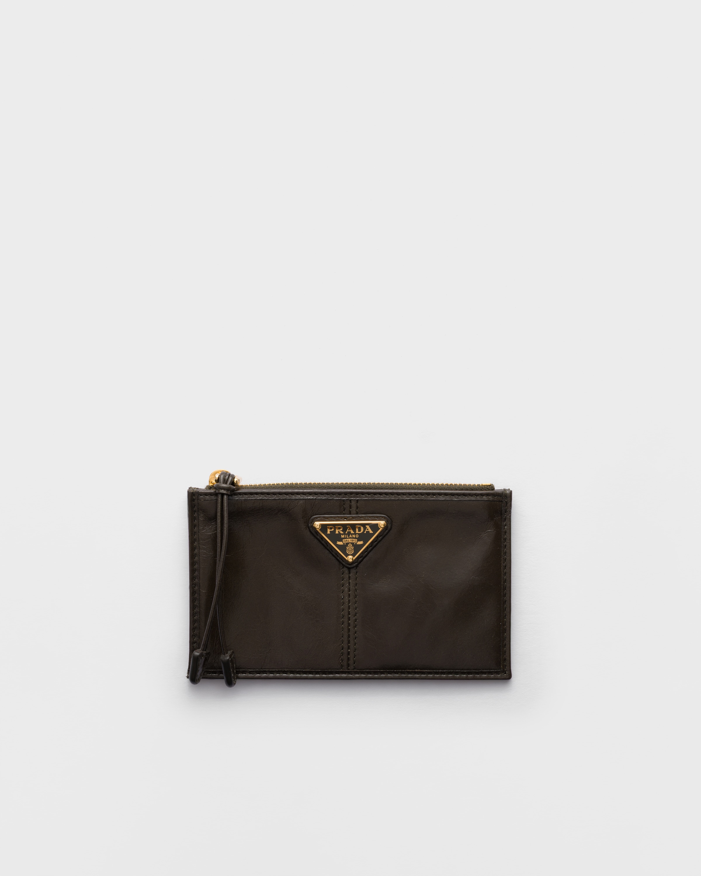 フォレストグリーン ファスナー付レザーカードケース | PRADA - 日本