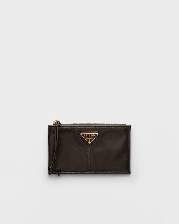 Porte-cartes en cuir avec fermeture à glissière - Vert Forêt Porte-cartes en cuir avec fermeture à glissière - Vert Forêt