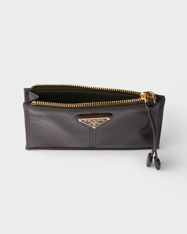 Porte-cartes en cuir avec fermeture à glissière - Vert Forêt Porte-cartes en cuir avec fermeture à glissière - Vert Forêt