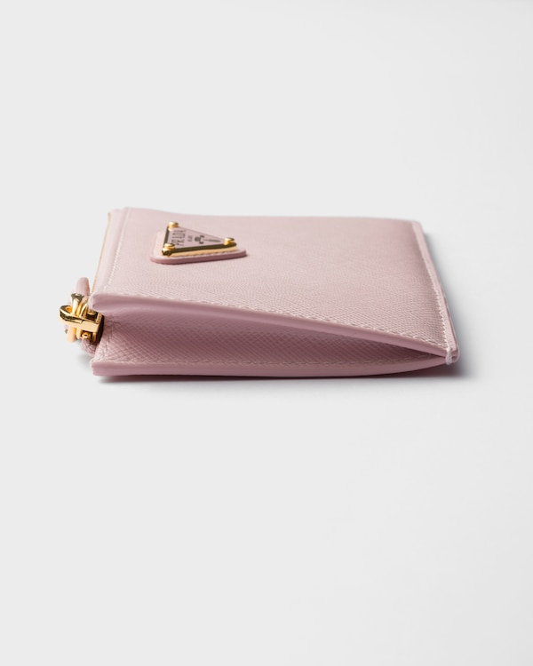 Printed Saffiano leather card holder - Alabaster Pink Printed Saffiano leather card holder - Alabaster Pink