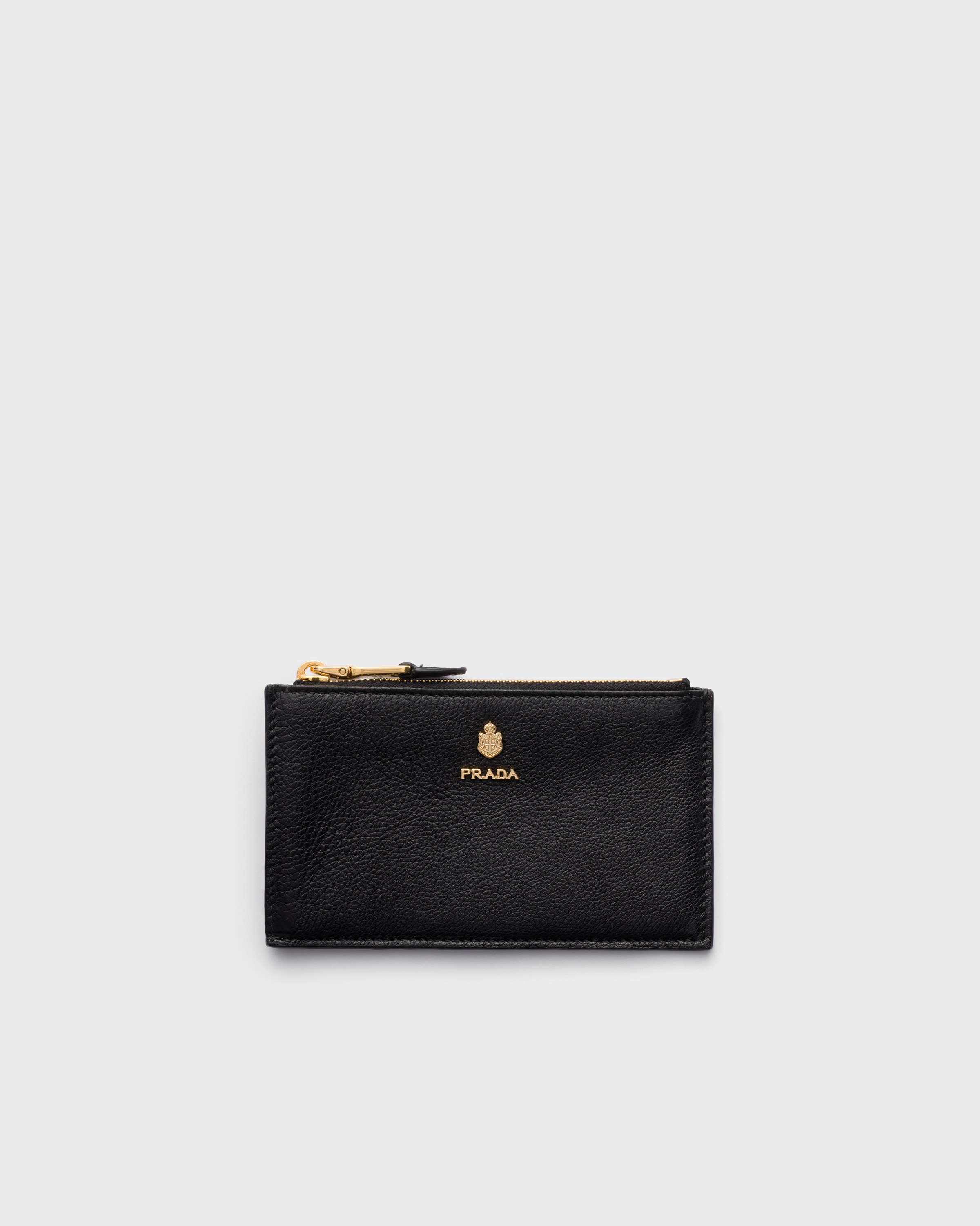 Black Leather Card Holder | PRADA - United States