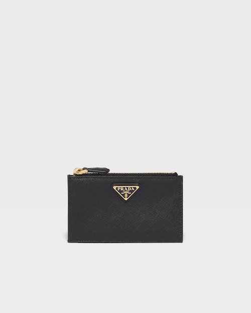 Black Saffiano leather card holder Prada