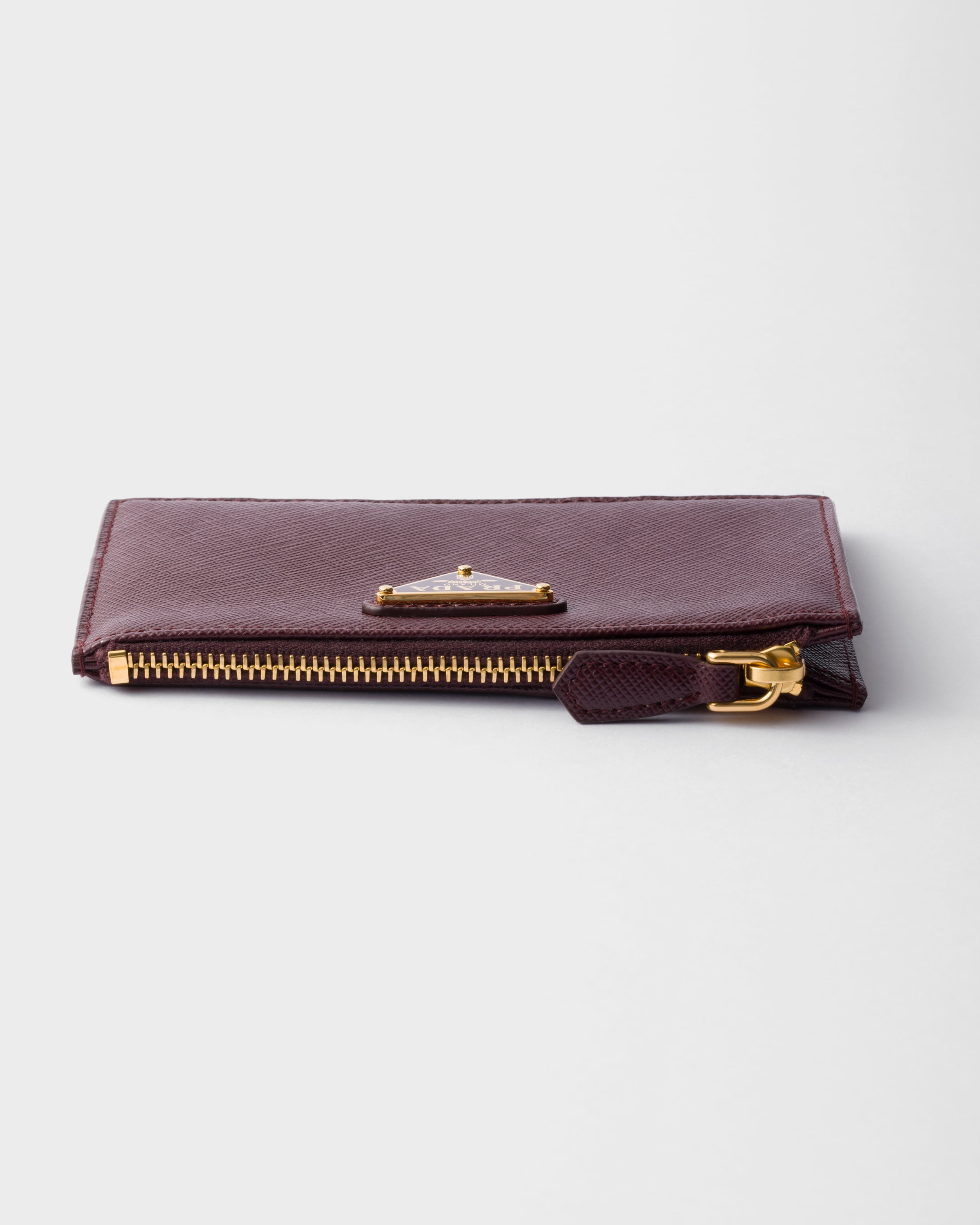 Burgundy Saffiano leather card holder | PRADA