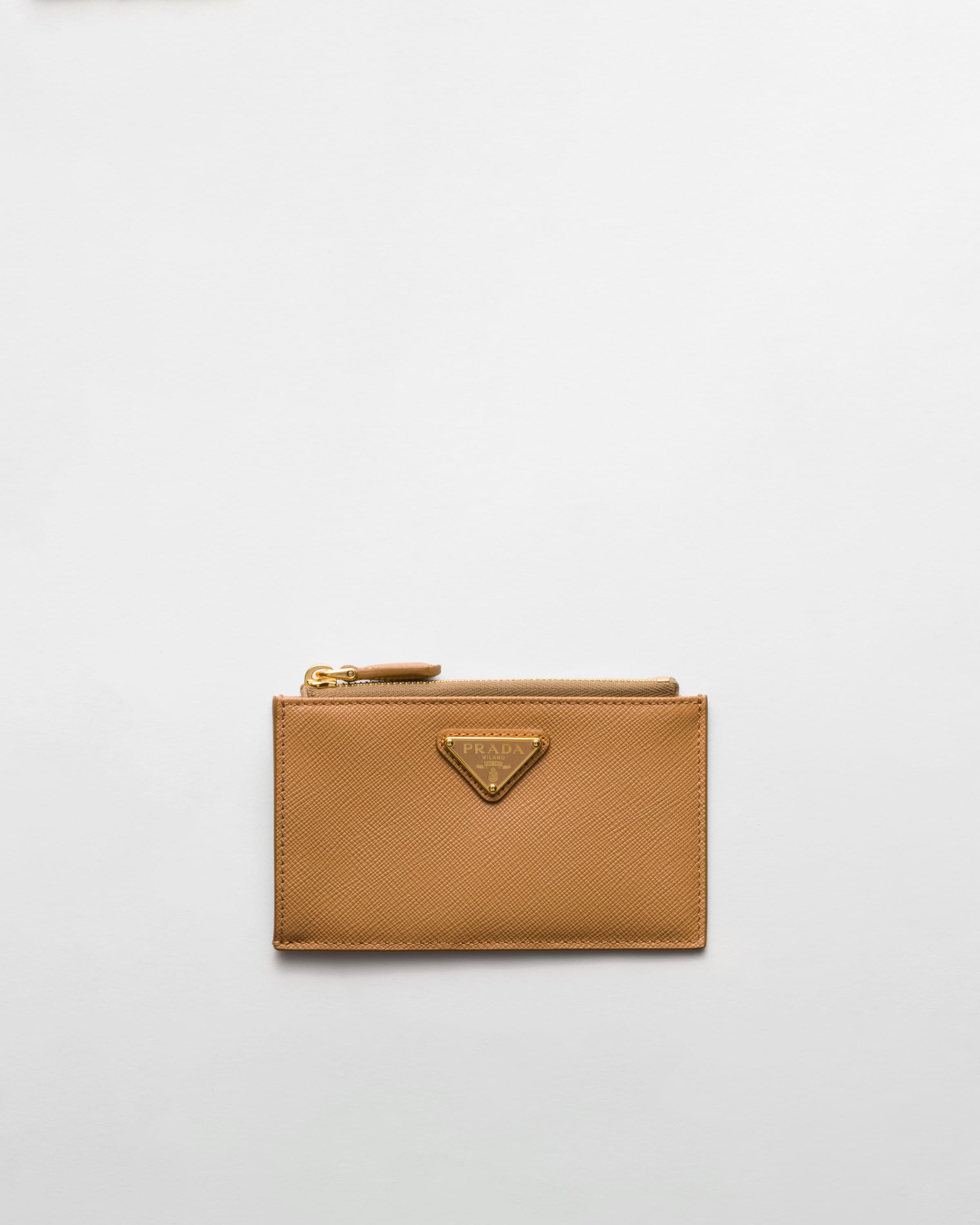 Natural Saffiano Leather Card Holder PRADA