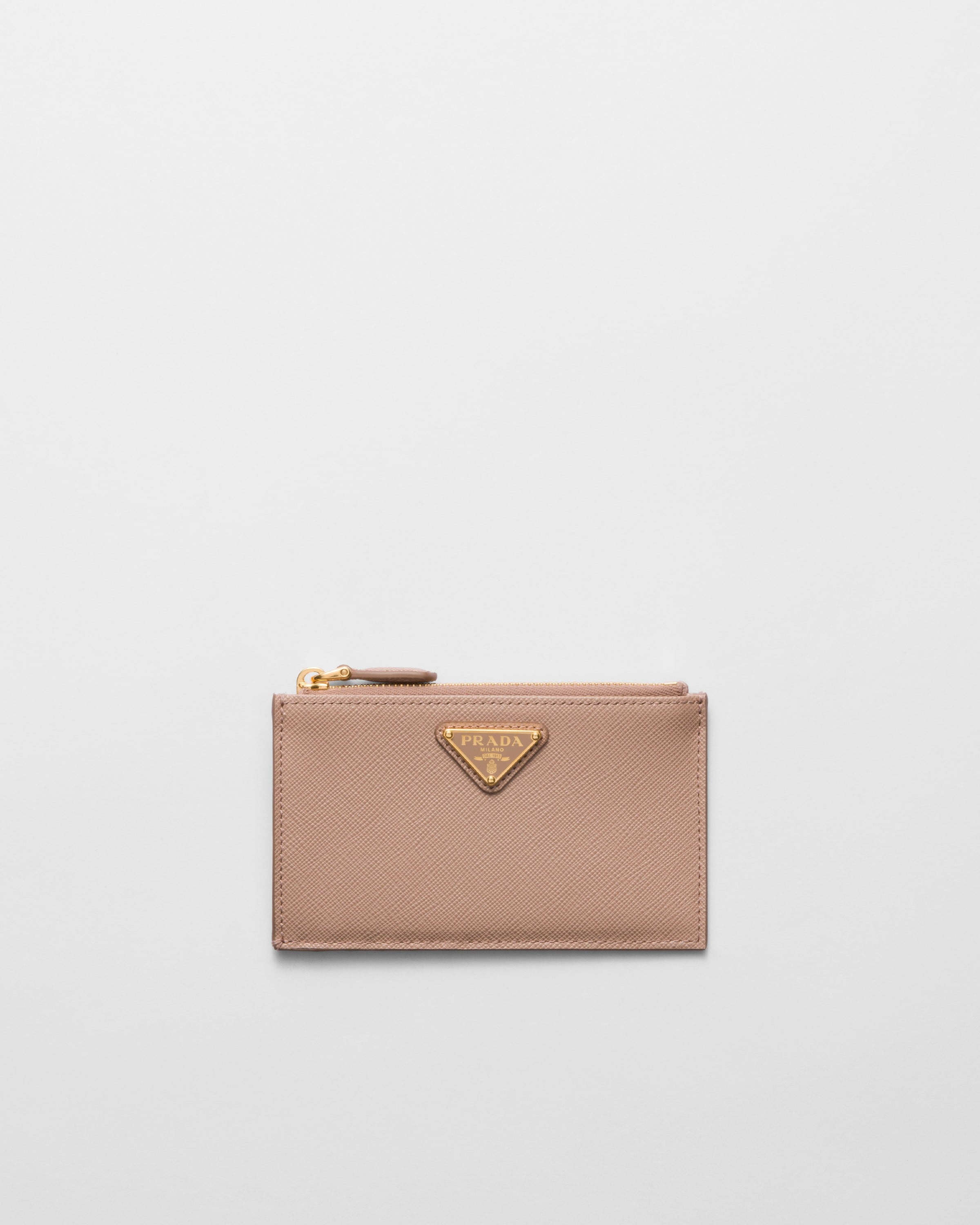 Powder Pink Saffiano Leather Card Holder PRADA