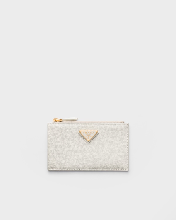Saffiano leather card holder - Chalk White Saffiano leather card holder - Chalk White