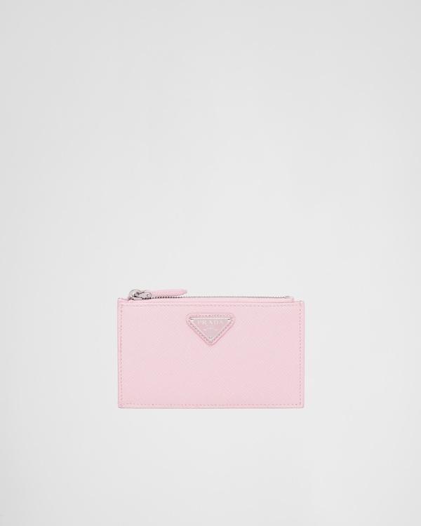 【関税込み】PRADA Powder Pink Leather Card Holder Powder Pink Saffiano Leather Card Holder | PRADA
