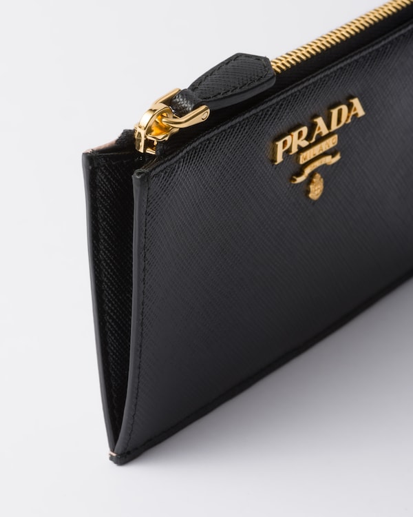 サフィアーノマルチカラー カードケース - ブラック/ペールピンク サフィアーノマルチカラー カードケース - ブラック/ペールピンク