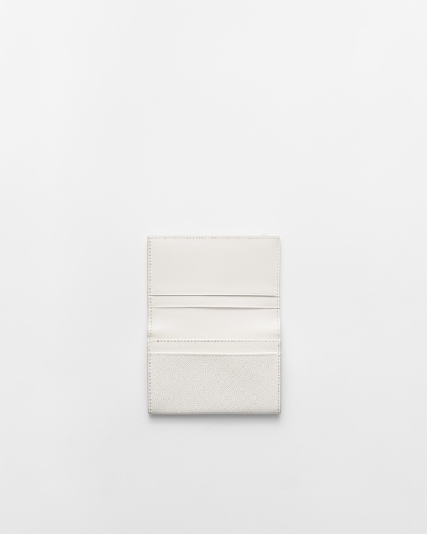 Saffiano leather card holder - White Saffiano leather card holder - White