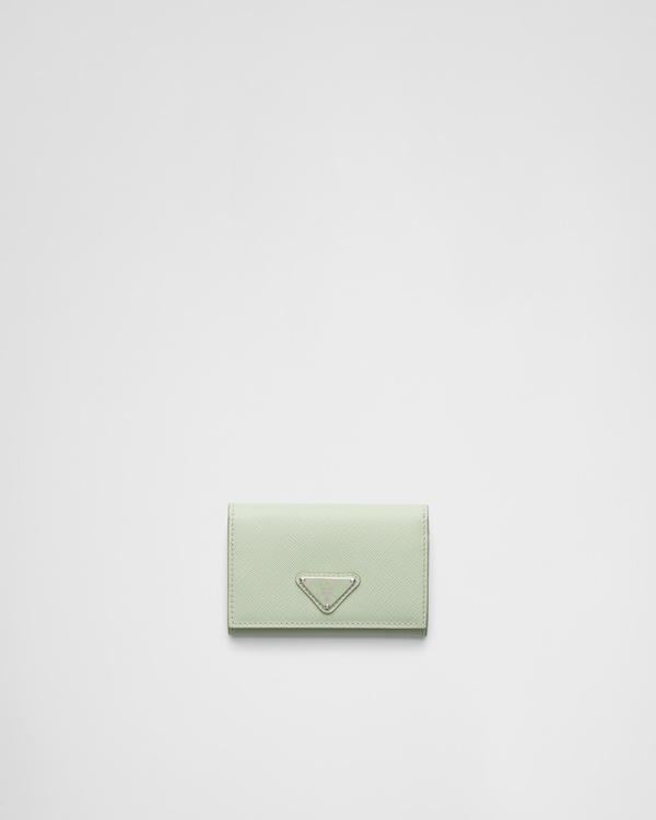 【未使用】PRADA 名刺入れ サフィアーノレザー ホワイト 1MC110 ブラック サフィアーノレザー カードホルダー | PRADA
