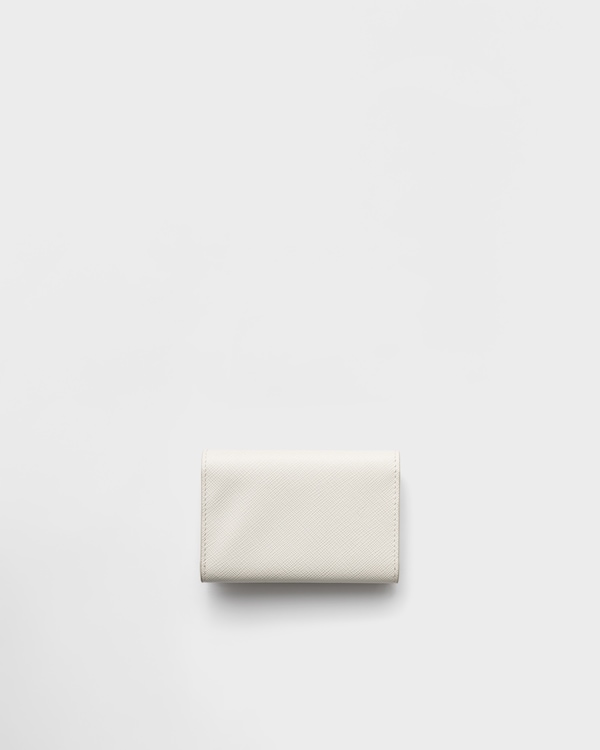 Saffiano leather card holder - Chalk White Saffiano leather card holder - Chalk White