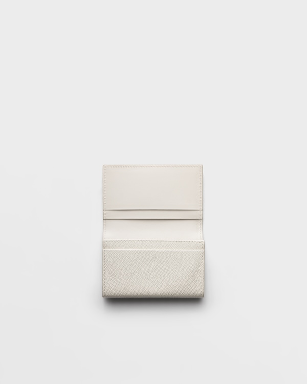 Saffiano leather card holder - Chalk White Saffiano leather card holder - Chalk White