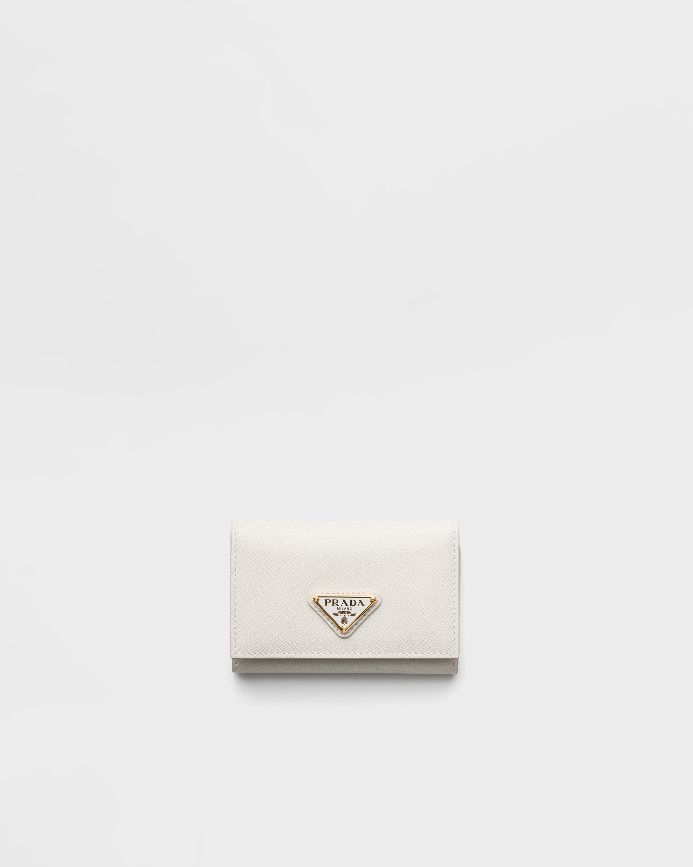 Chalk White Saffiano Leather Card Holder | PRADA