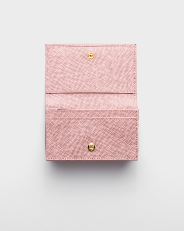 Saffiano leather card holder - Peach Saffiano leather card holder - Peach