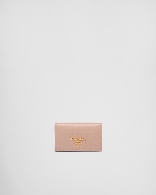 Powder Pink Saffiano Leather Card Holder | Prada