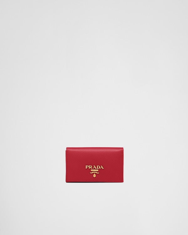 Fiery Red Saffiano Leather Card Holder | PRADA