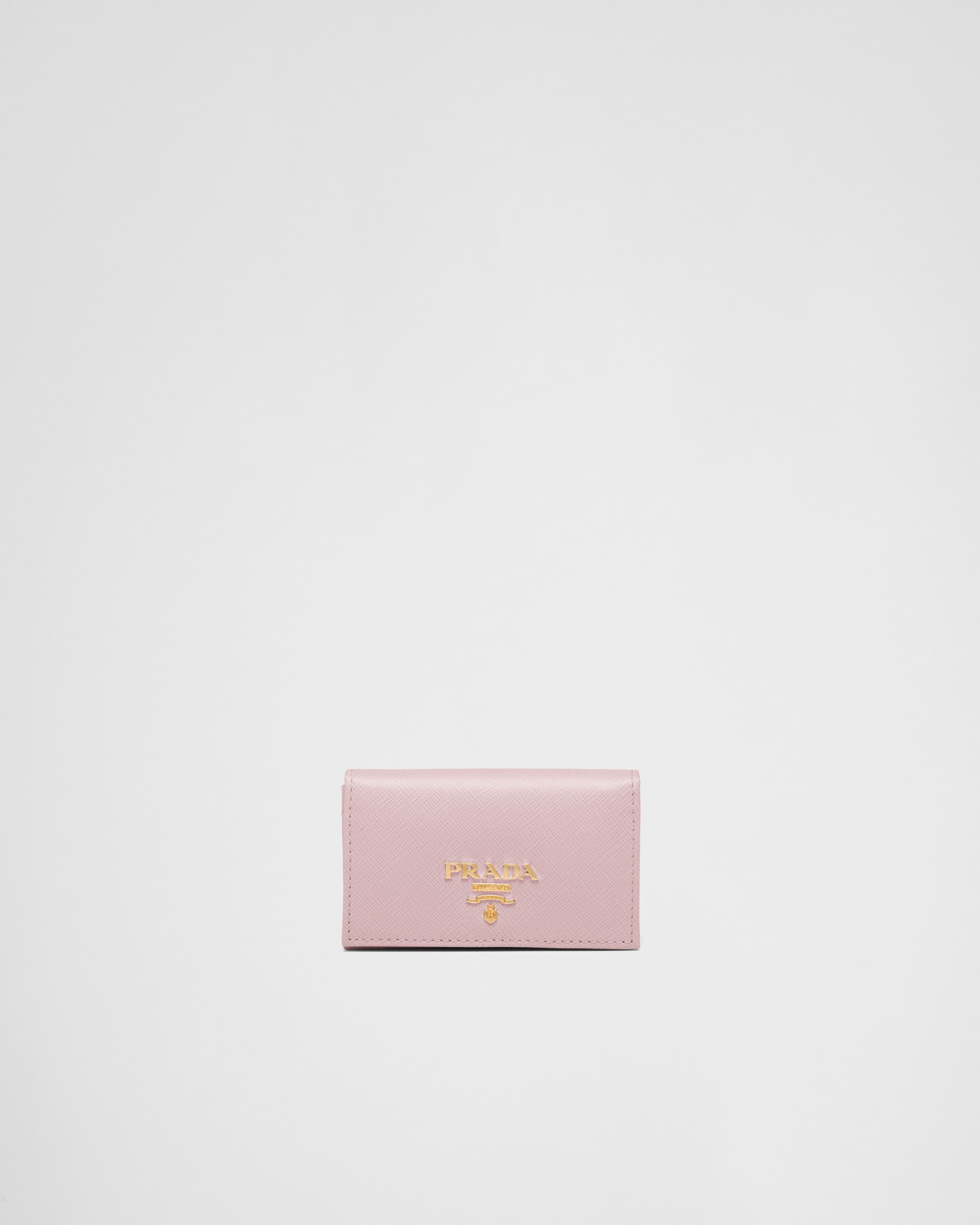 Prada Saffiano Leather Card Holder In Pink