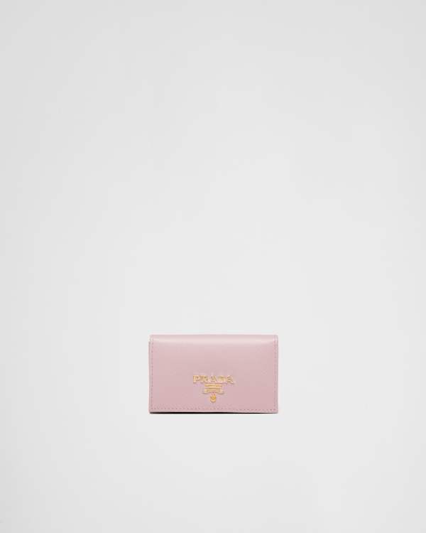 Powder Pink Saffiano Leather Card Holder | PRADA