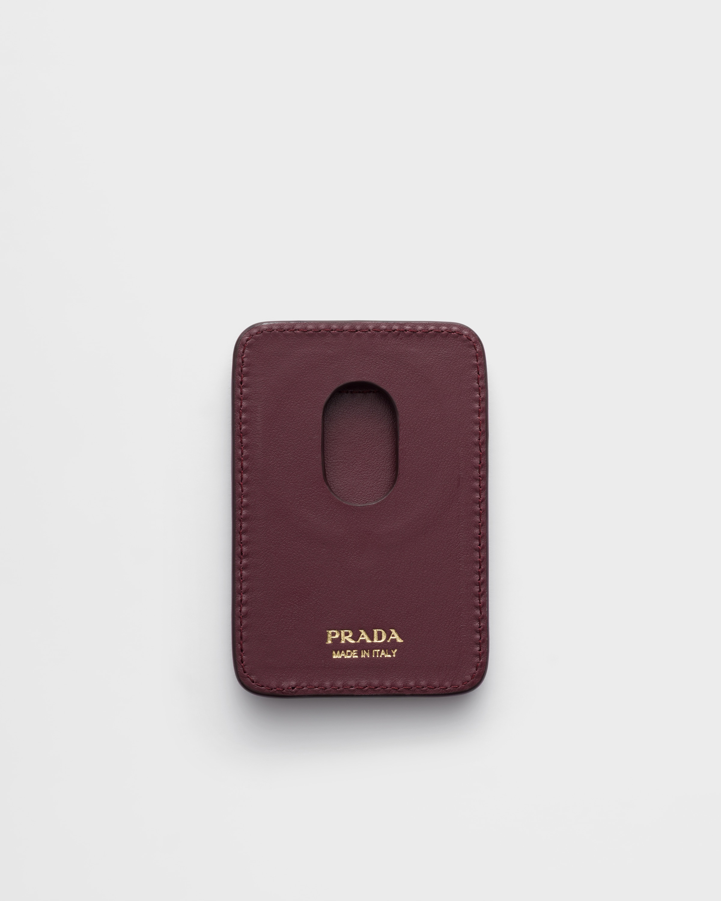 66　PRADA サフィアーノ　ケース バーガンディ サフィアーノレザー カードケース | PRADA - 日本