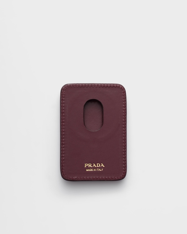Porte-cartes en cuir Saffiano - Bordeaux Porte-cartes en cuir Saffiano - Bordeaux