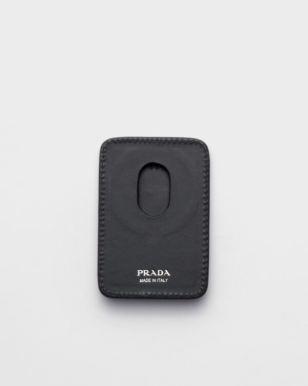 Porte-cartes en cuir Saffiano - Noir Porte-cartes en cuir Saffiano - Noir