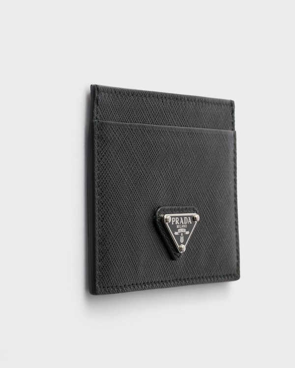 Saffiano leather card holder - Black Saffiano leather card holder - Black
