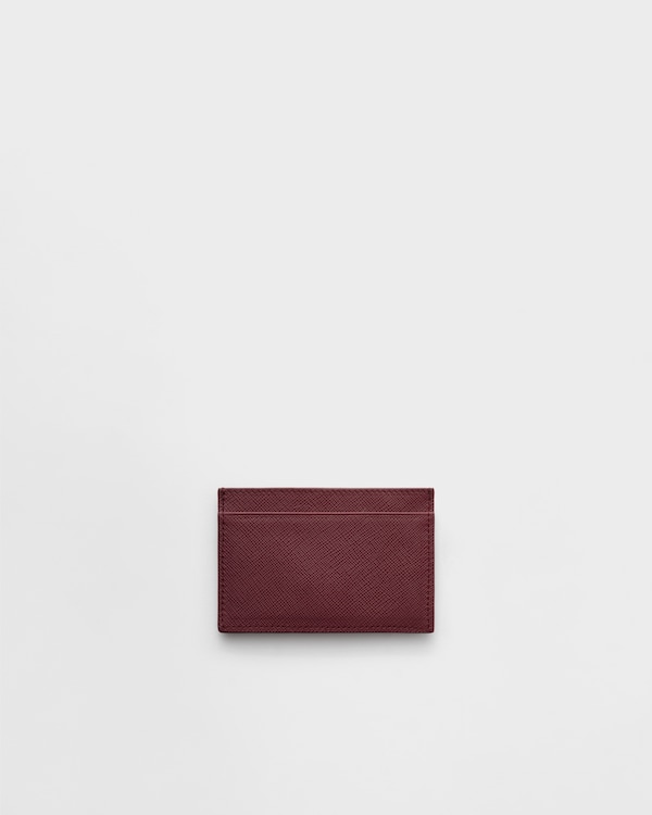 Saffiano leather card holder - Burgundy Saffiano leather card holder - Burgundy