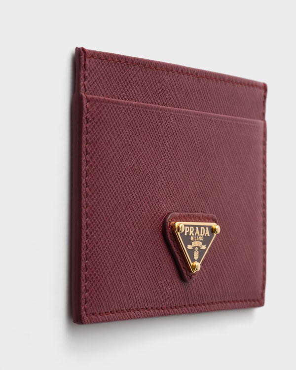 Saffiano leather card holder - Burgundy Saffiano leather card holder - Burgundy