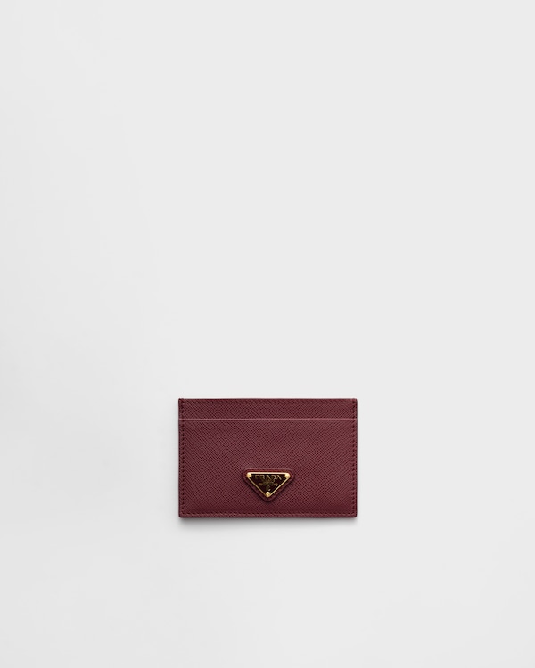 Saffiano leather card holder - Burgundy Saffiano leather card holder - Burgundy