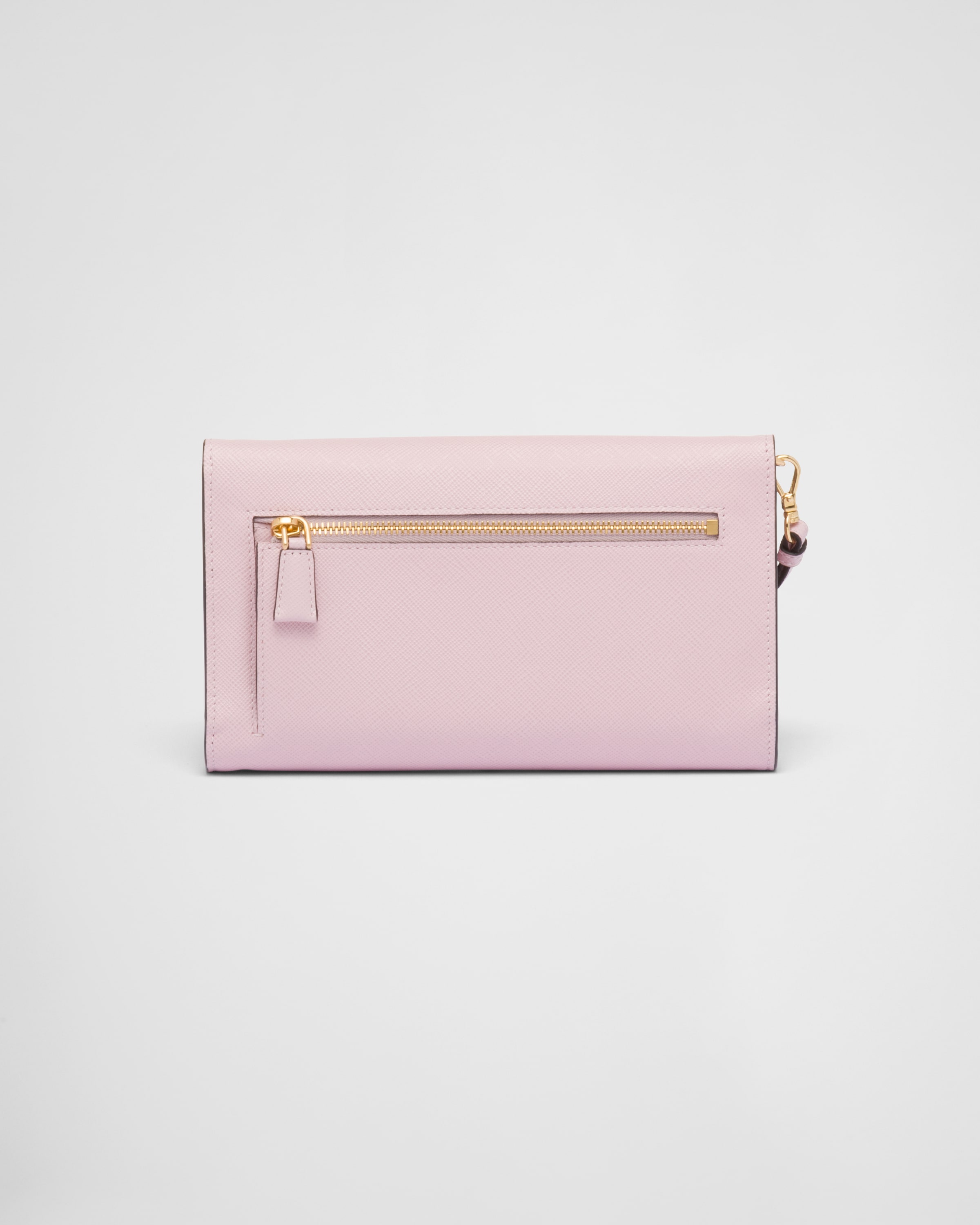 Saffiano leather envelope clutch