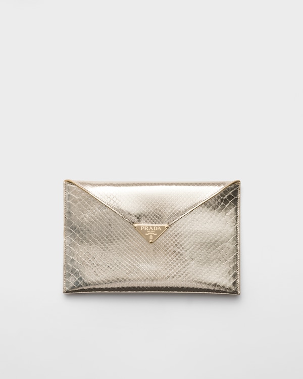 حقيبة كلاتش بتصميم ظرف من جلد الثعبان - بيريت حقيبة كلاتش بتصميم ظرف من جلد الثعبان - بيريت