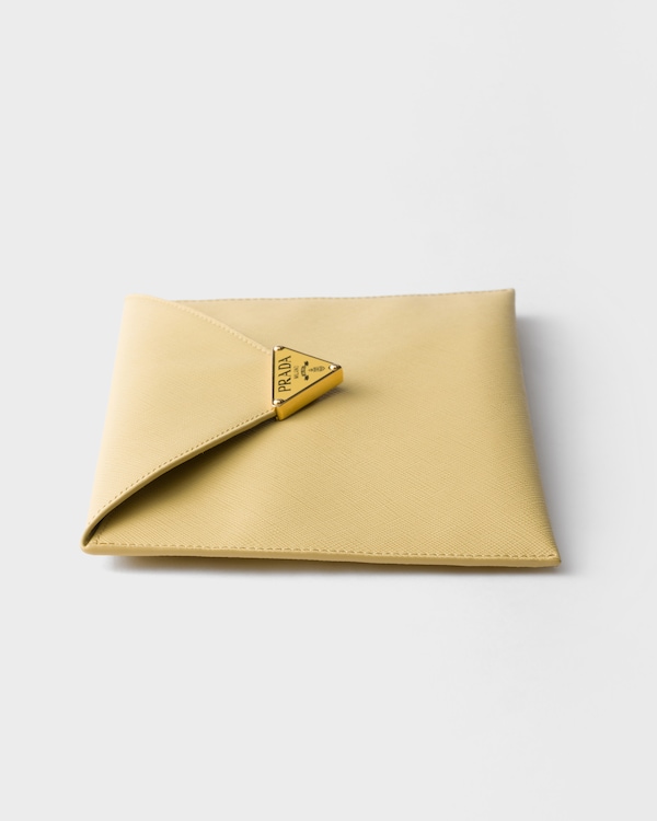 Saffiano leather envelope clutch - Vanilla Saffiano leather envelope clutch - Vanilla