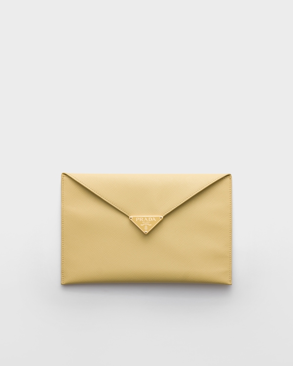 Saffiano leather envelope clutch - Vanilla Saffiano leather envelope clutch - Vanilla