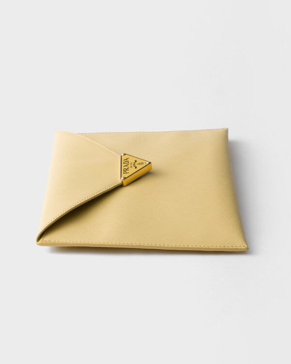 Saffiano leather envelope clutch - Vanilla Saffiano leather envelope clutch - Vanilla