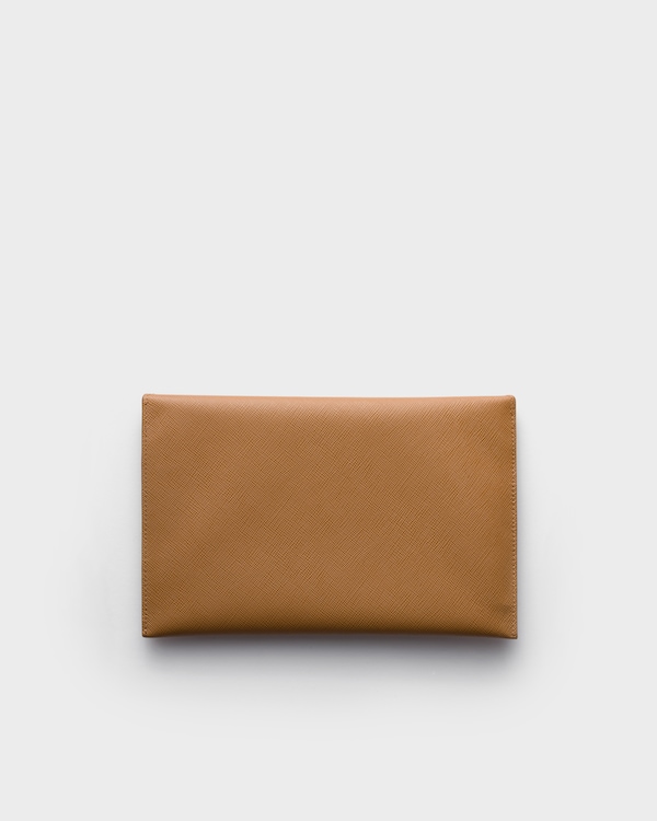 Saffiano leather envelope clutch - Caramel Saffiano leather envelope clutch - Caramel