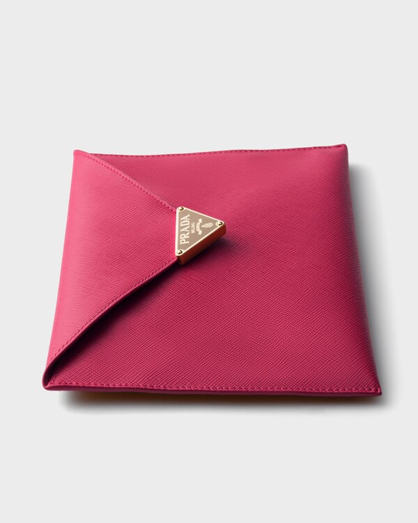 Saffiano leather envelope clutch - Peony Pink Saffiano leather envelope clutch - Peony Pink