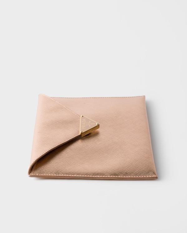 Saffiano leather envelope clutch - Powder Pink Saffiano leather envelope clutch - Powder Pink