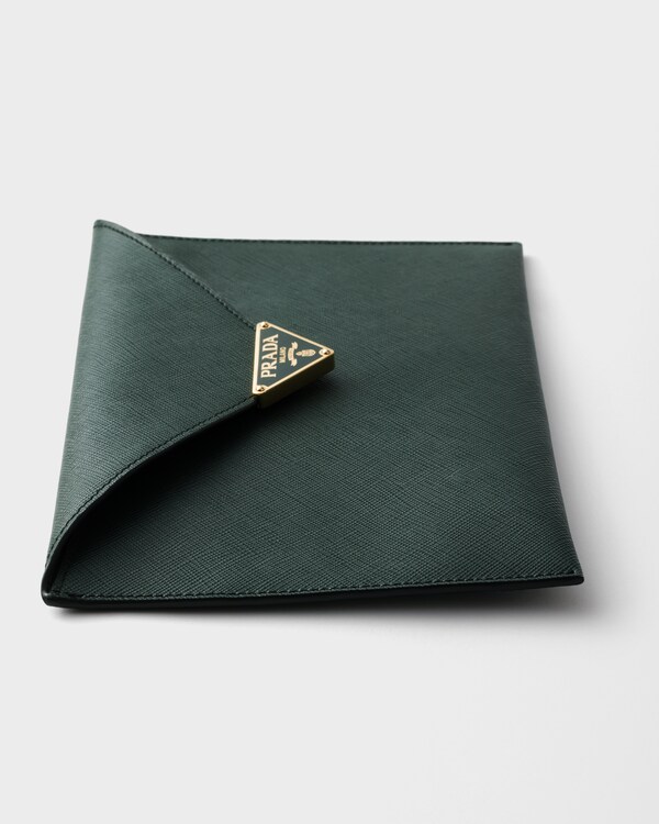 Saffiano leather envelope clutch - Emerald Green Saffiano leather envelope clutch - Emerald Green