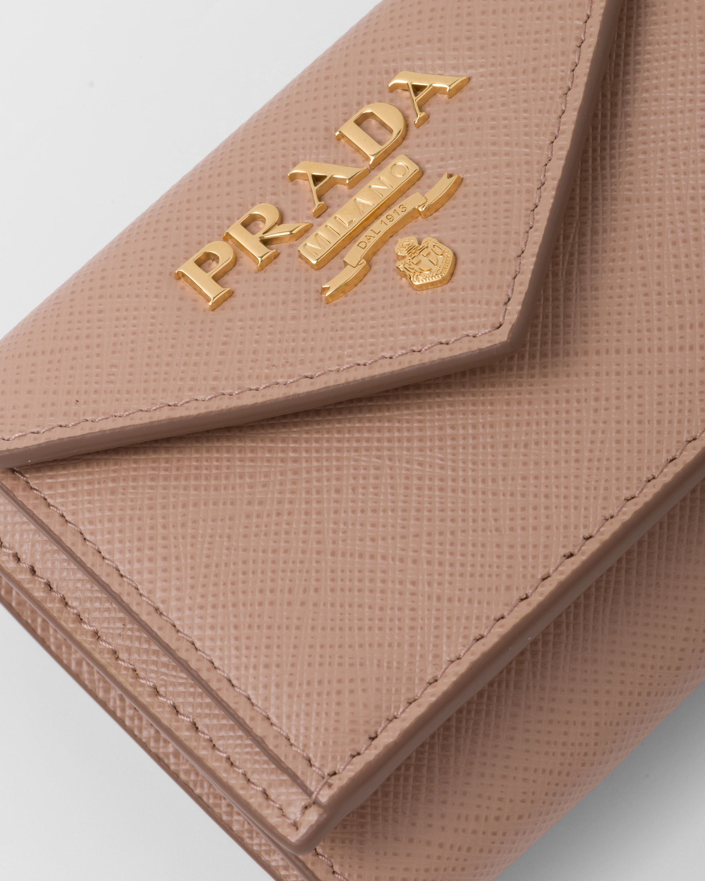 Powder Pink Small Saffiano Leather Wallet PRADA