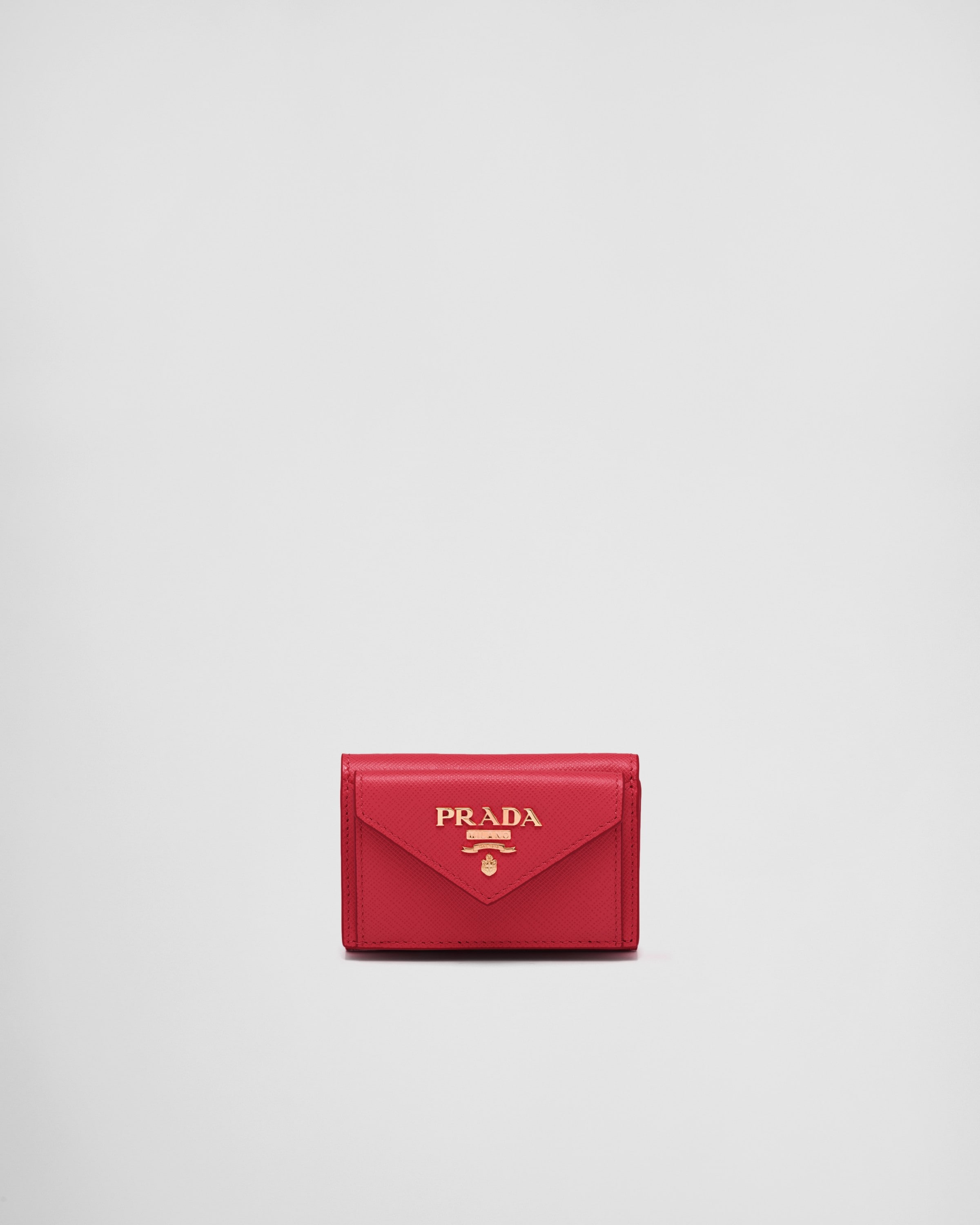 Prada saffiano wallet red top