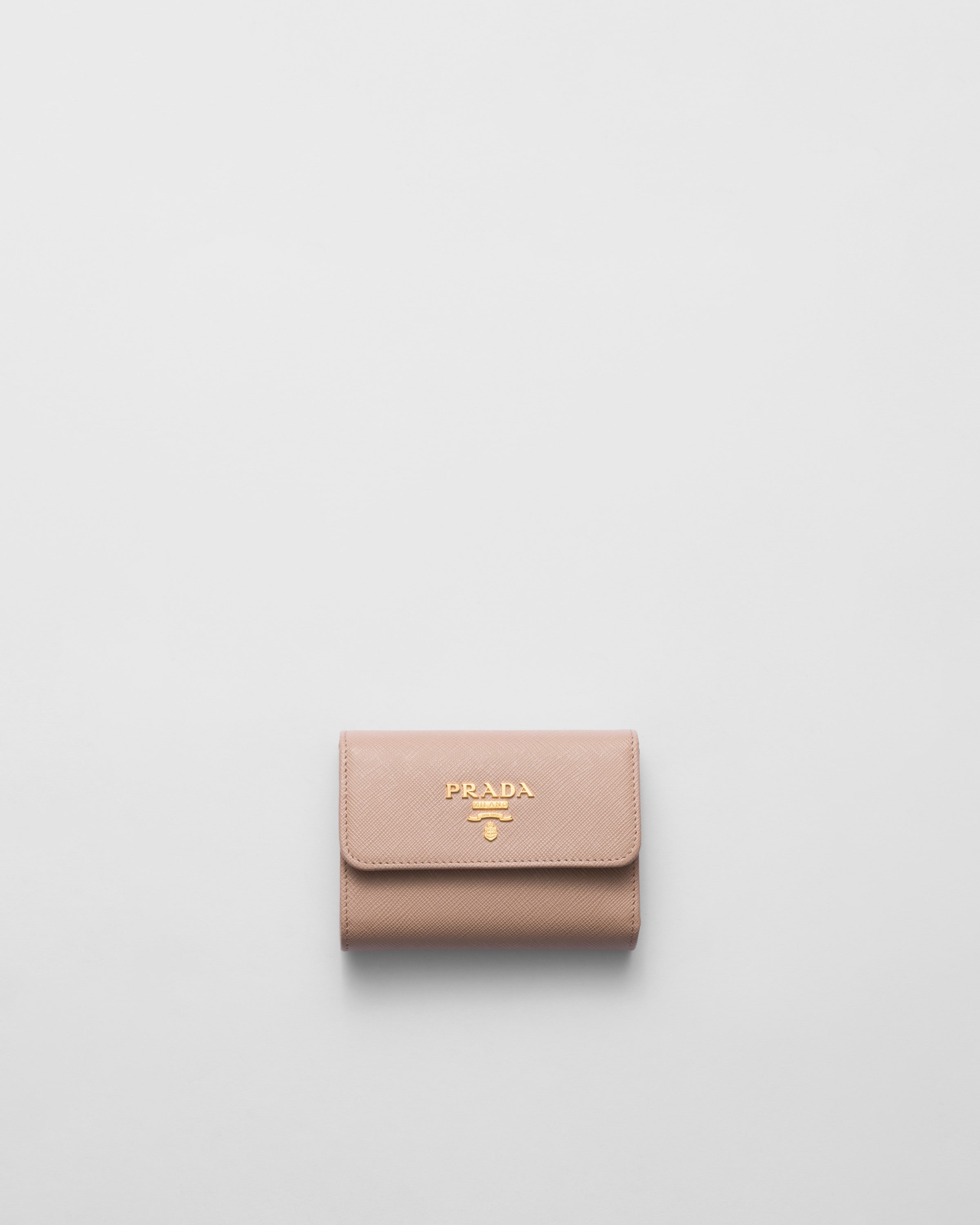 Powder Pink Small Saffiano Leather Wallet PRADA