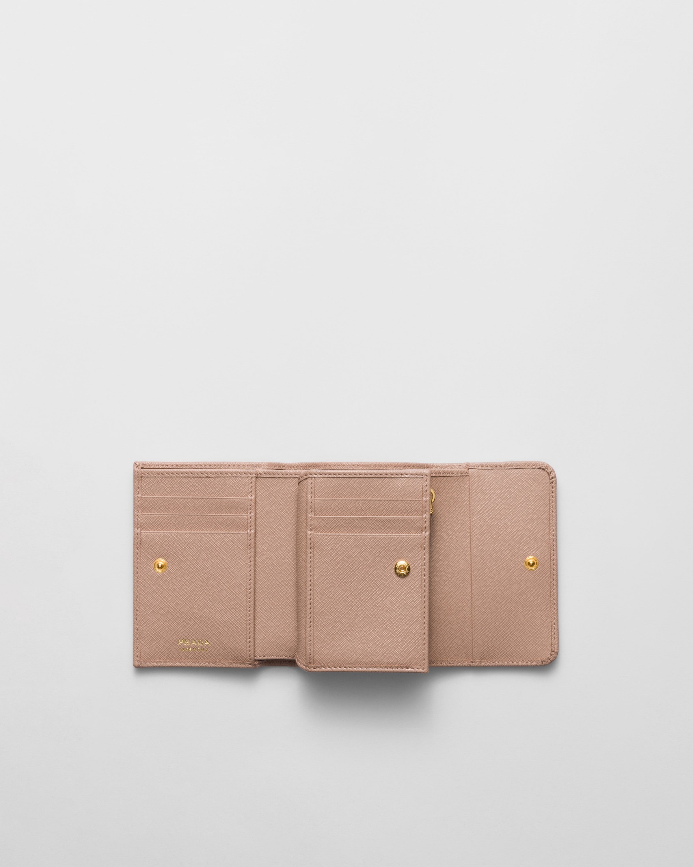 Powder Pink Small Saffiano Leather Wallet | PRADA