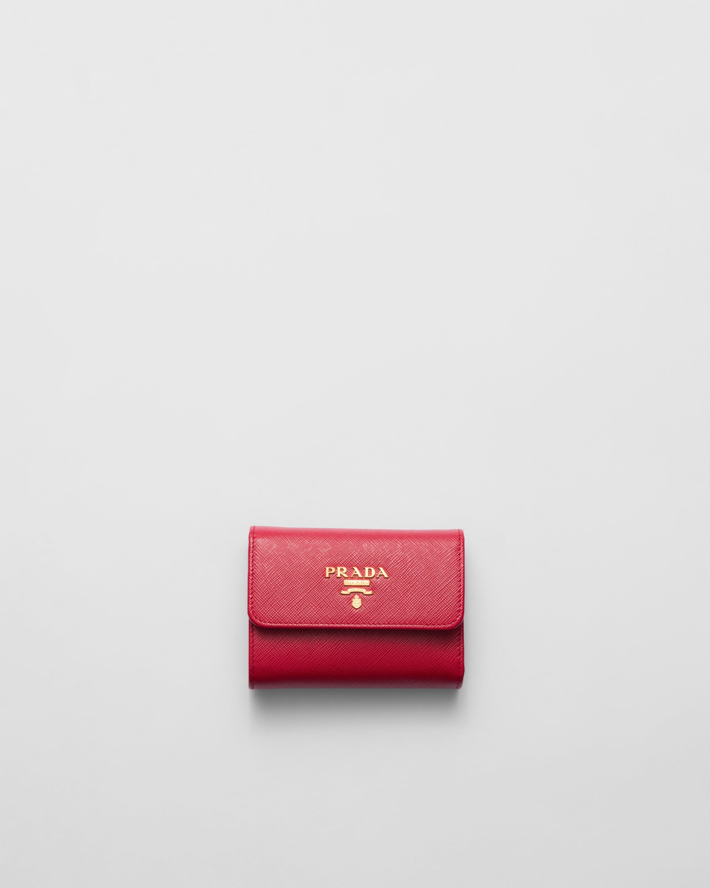 Fiery Red Small Saffiano Leather Wallet PRADA