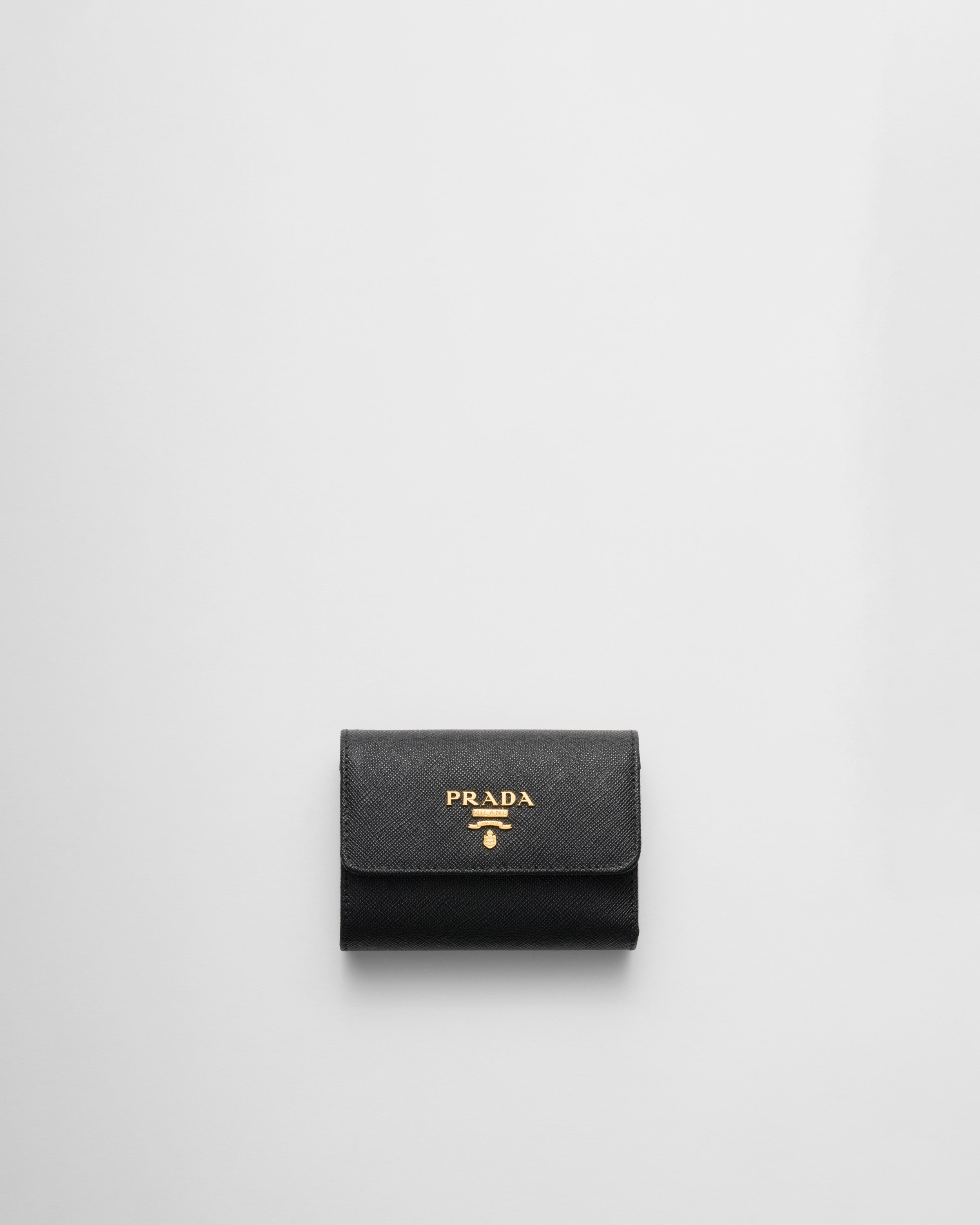ブラック/ペールピンク サフィアーノマルチカラー 財布 | PRADA