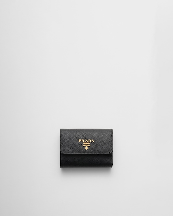 ブラック マネークリップ付サフィアーノトライアングル 財布 | PRADA