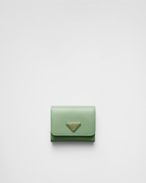 パステルグリーン シティカーフタブ 財布 | PRADA
