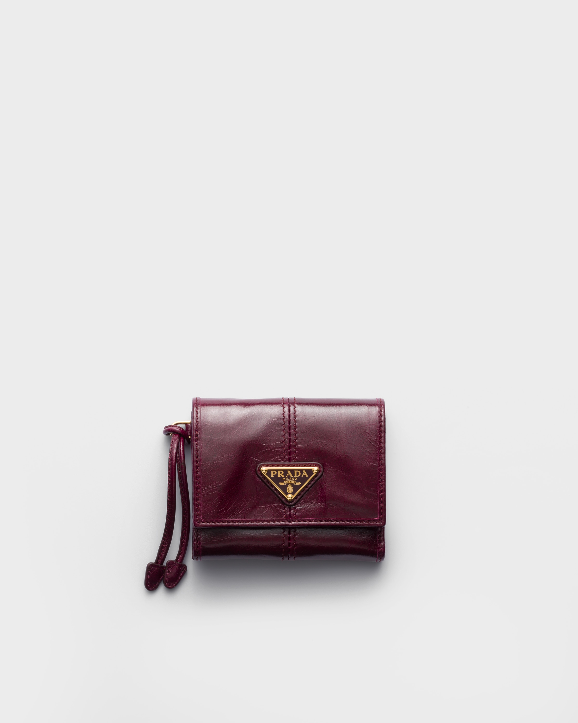 ★PRADA★ [Prada] SS25 Wallet 1ML018QWA Prada Red/Black Leather Studded City Wallet On Chain – Lux