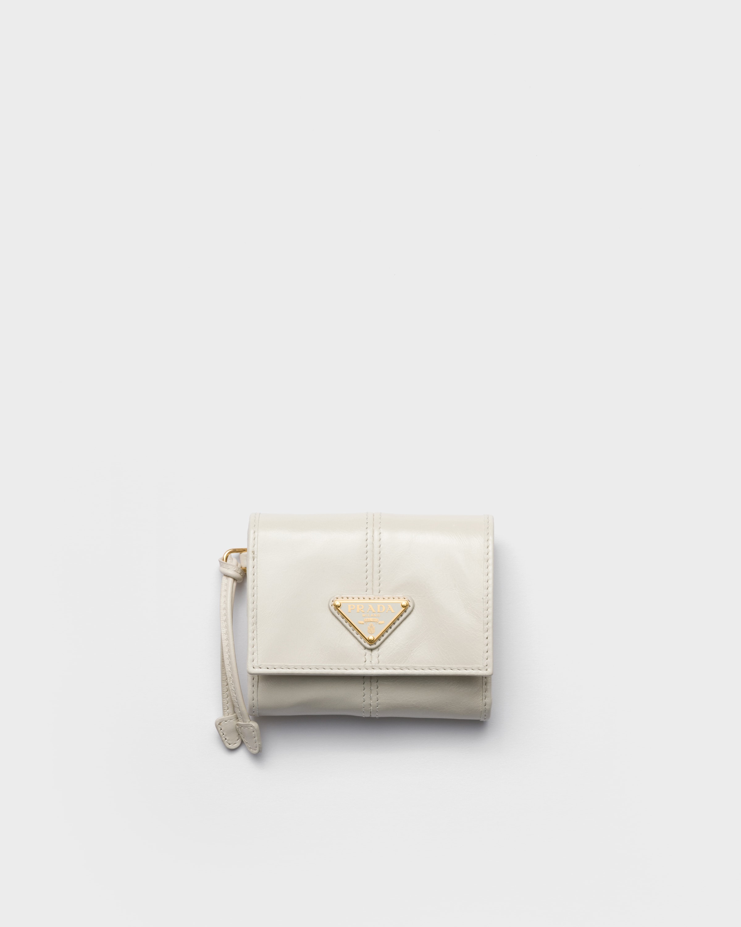 White Small leather wallet | PRADA