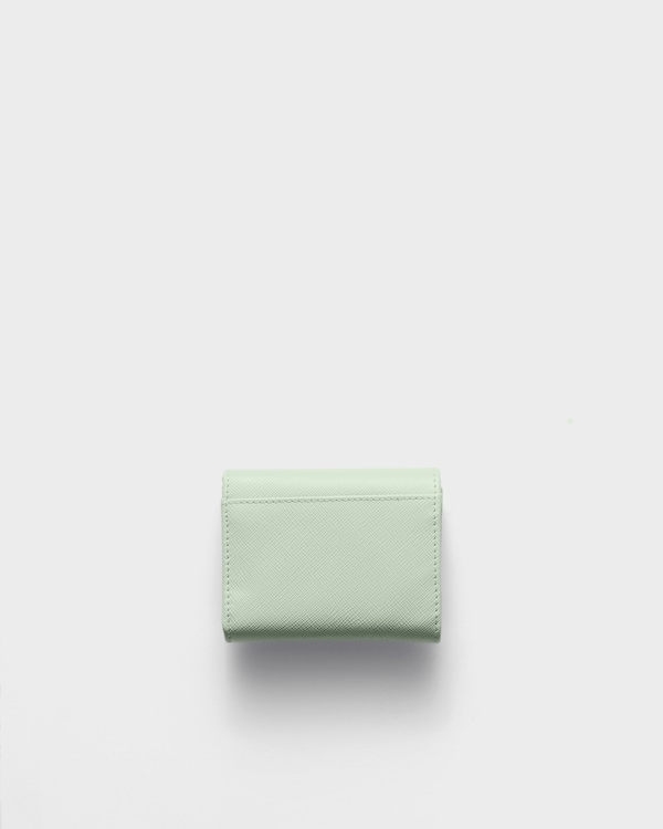 Small Saffiano leather wallet - Aqua Small Saffiano leather wallet - Aqua